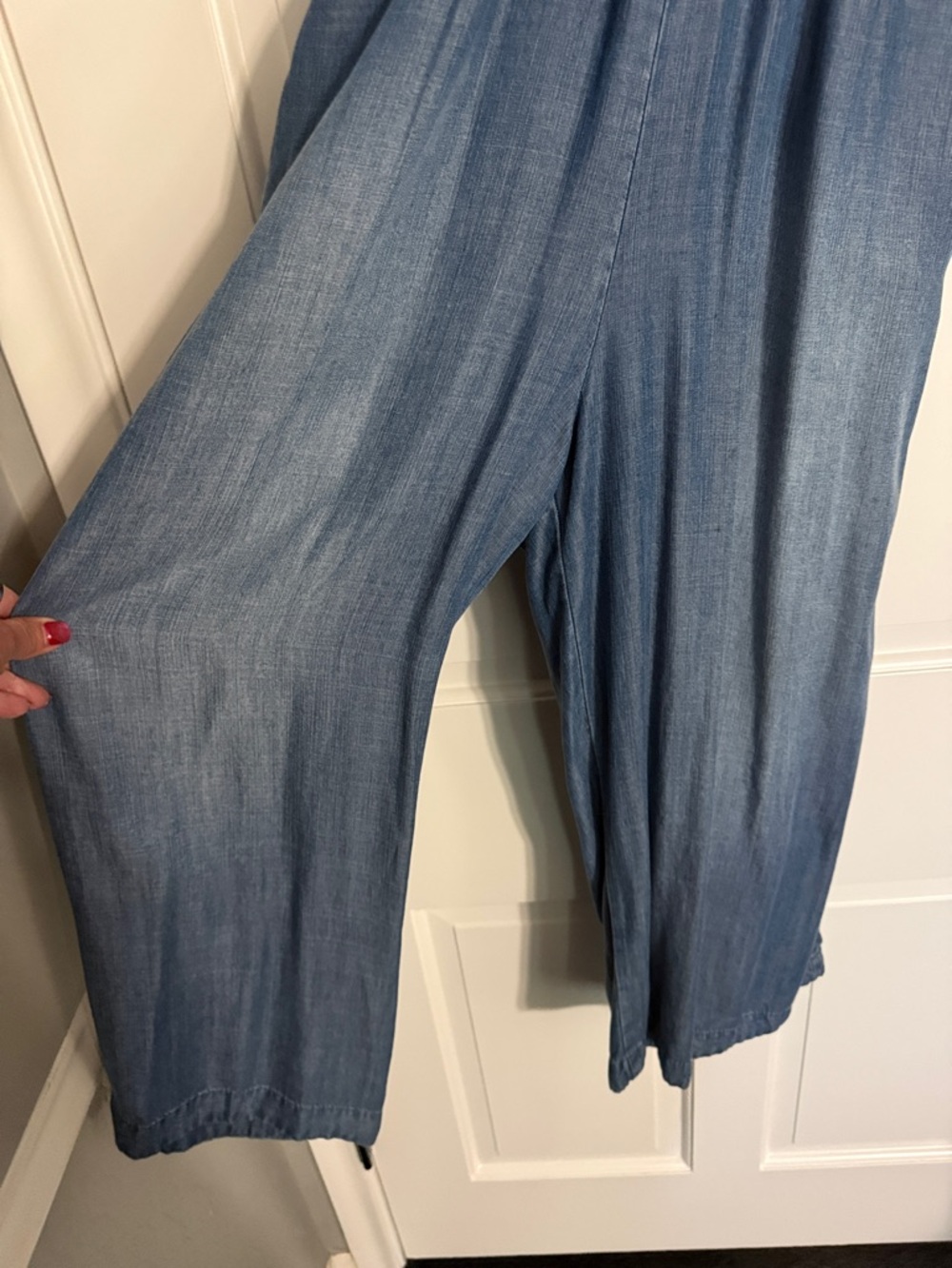 cloth & stone Blue Chambray Wrap Long-Sleeve Jumpsuit - Picture 2 of 7
